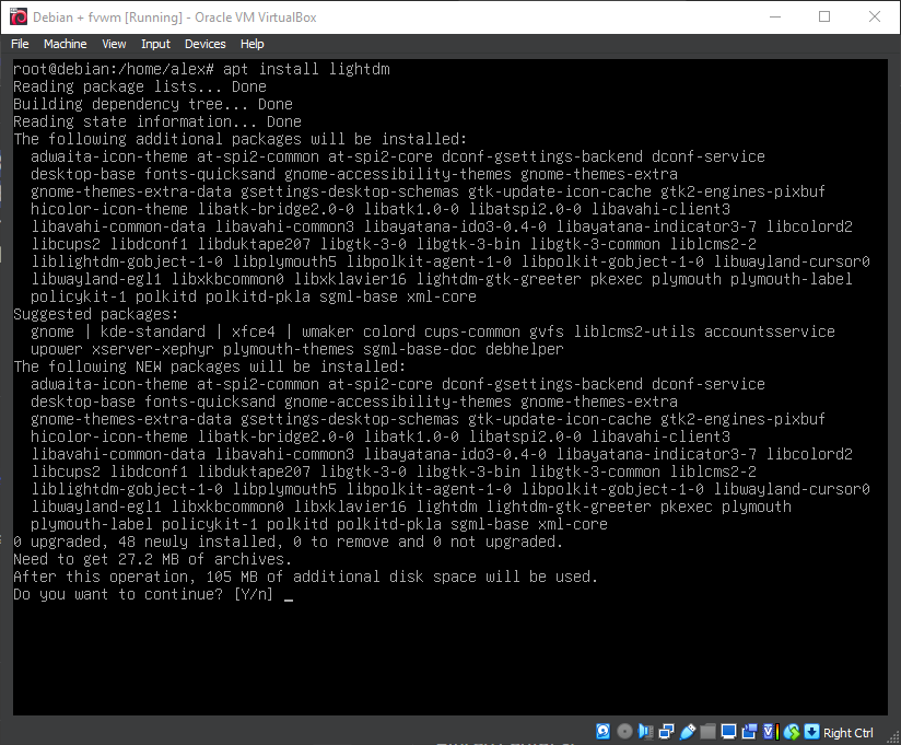 Running 'apt install lightdm'